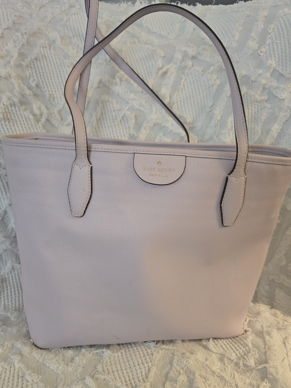 kate spade light pink pebble leather tote